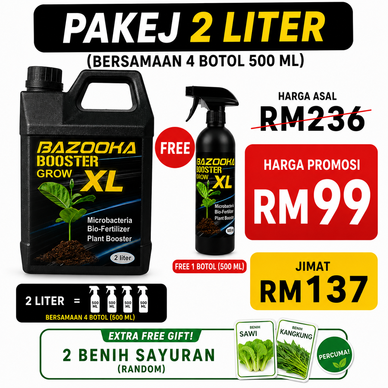 SET 2 LITER BAZOOKA BOOSTER XL